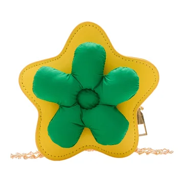 Персонализиран дизайн, пятиконечный малко цвете, детска чанта, модерен детски портфейл за монети, чанта през рамо на веригата