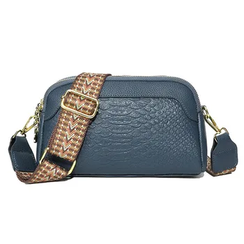 Нестандартен, дамски чанти-месинджър от крокодилска кожа от 100% волска кожа, луксозна висококачествена дамска чанта през рамо, дамски портфейл, пликове