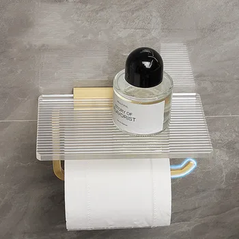 Акрилни притежателя на тоалетни кърпички без перфорация, Пълен Багажник за грижа за кожата, баня, държач за ролка хартия, кутия за тоалетна хартия