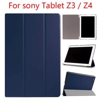 Нов Калъф За Sony Xperia Z3 Tablet Case От Изкуствена Кожа С Панти Капак Funda За Sony Xperia Z3 Z4 Защитен Калъф син/черен