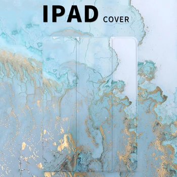 Флип калъф за таблет с текстура мраморна кожа за iPad е 9,7-инчов Pro 10,5 12,9 Smart Cover за iPad 2 3 4 Air1 Air2 Mini 1 2 3 4 Fundas