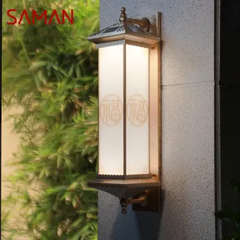 Слънчев Улица, с монтиран на стената лампа SAMAN, Творчески бронзови стенни лампи, led Водоустойчива IP65 за къщи, Вили, Тераси, двор