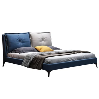 Италианската художествена легло от перо тъкан на съвременна проста тъканно двойно легло 1,51,8 м светла луксозна основна спалня свалящ се тъканно легло