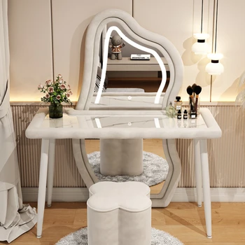 Минималистичен Тоалетка за Спалня Гардероб За Съхранение на Луксозна Тоалетна Масичка За Грим Led Mirror Tocador Mueble Nordic Furniture YY50VT