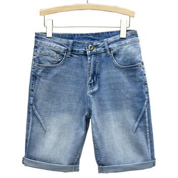Дънкови шорти, мъжки летни тънки пятиточечные панталони 2023, маркови свободни директни ежедневни разнообразни модни панталони