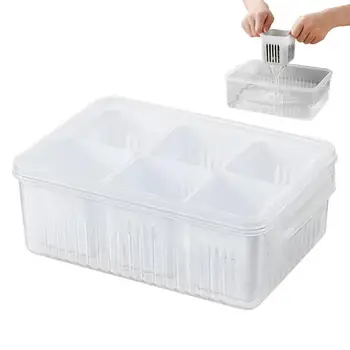 Кутия за съхранение на Пресни продукти в хладилника за 6-в-1 Кухненски Кутия За Съхранение на пресен лук Кутия За Съхранение на Пресни Продукти В Хладилника Цедка