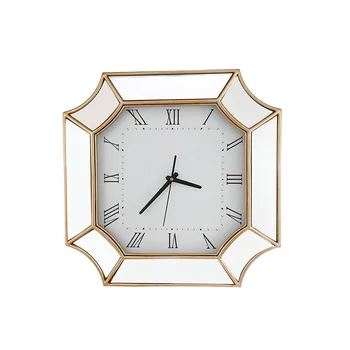 Стенен часовник с голям размер големи безшумни 3D стенни часовници огледален дизайн сребърни часовници 40 см Декорация на всекидневна