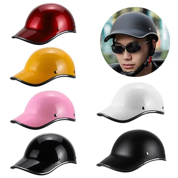 Мотоциклет полушлем, бейзболна шапка, женски Каска за възрастни, Електрически Велосипедни каски, Велосипеди за мъже, класически скутери, Планински лампа