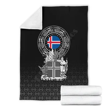 Одеало Viking Premium с исландским на стопанските Уютно флисовое одеяло Premiun с 3D принтом шерпа на легло, домашен текстил