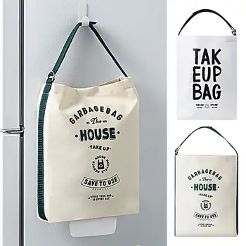 Диспенсер за съхранение на хранителни пакети на Притежателя на Торбичката за боклук Дизайн Дръжки С големи горни отвора Плат Оксфорд Стенен Ежедневна употреба