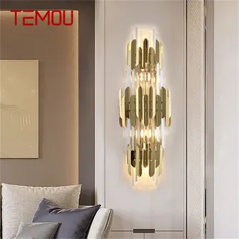 · Кристална стена лампа TEMOU, Модерни led стенни лампи за помещения, Декоративни осветителни тела За Дома, Спални