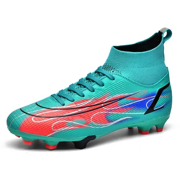 Професионални футболни обувки с висок берцем, футболни обувки Krampon Futbol Erkek, мини мъжки спортни обувки, детски футболни обувки, маратонки