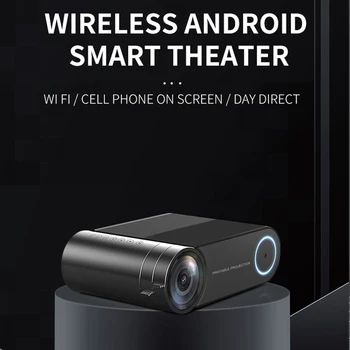 Проектор YG420 за домашно мобилен телефон, умен WiFi, проекция HD, 4K, преносим проектор за домашно кино, парти в кино, на открито, на закрито