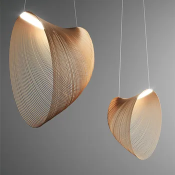 Проста дизайнерски полилей в скандинавски минимализме за ресторант, лампа за кафе, дървена лампа Miji в японски стил