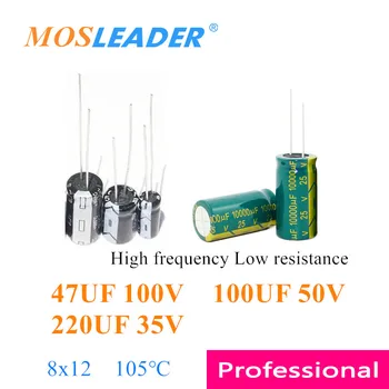 Mosleader 500шт 8*12 47 icf 100 НА 100 UF 50 220 ICF 35 В Високочестотен низкоомный 8x12 105 ℃ Потопяема Алуминиеви електролитни кондензатори