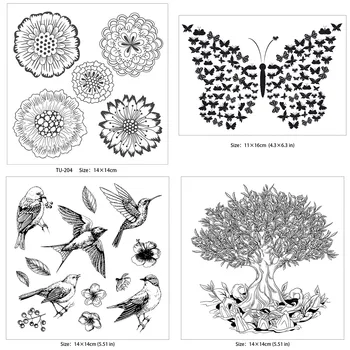 Птица/Модел/Пеперуда/Дърво Прозрачни печати 