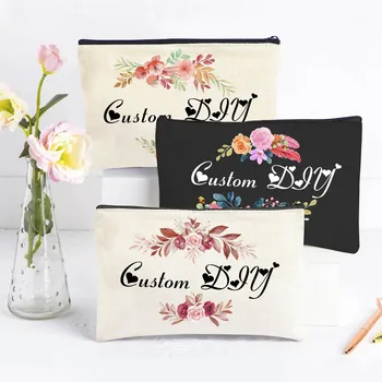 13 стилове на 2022 нови персонализирани потребителски САМ на сватба платно козметични грим чанта с цип на чантата уникални сватбени подаръци