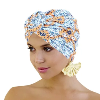 Артистична Жена етническа памучен шапка-тюрбан с вихревым принтом, шапки за химиотерапия, хиджаб, шапки, превръзка на главата, Аксесоари за коса