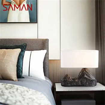 Настолна лампа SAMAN Creative от смола с планински абажуром, led декоративно десктоп осветление за дома, нощно шкафче