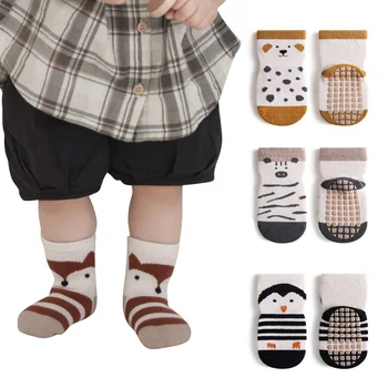 Сладък детски чорапи, нескользящие чорапи за новородени момичета, аксесоари за момчета, памучни чорапи за бебета с герои от анимационни филми, детски стоки от 0 до 3 години