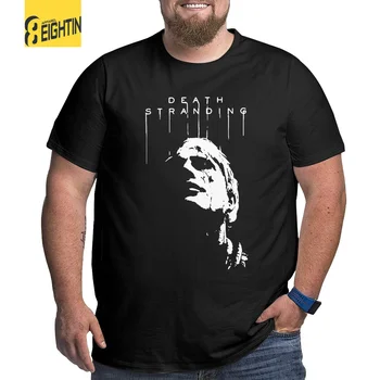 Мъжка Тениска с Половин Лице Death Art Stranding Game, Памучен Облекло Kojima, Забавни Тениски С Къс Ръкав И Кръгло Деколте, Големи Високи Тениски, Тениска