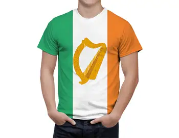 Готина тениска с 3D флага на Ирландия, ежедневни мъжки модни уникална тениска в стил хип-хоп с кръгло деколте, блузи с къс ръкав