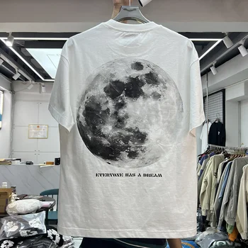 Креативна тениска с надпис High Street, забавен астронавт, лятна мъжка женска тениска Оверсайз с кръгло деколте и къс ръкав
