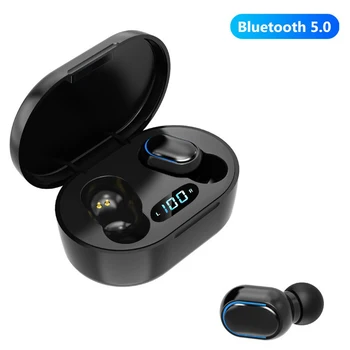 Слушалки E7s TWS Bluetooth версия 5.0, безжични слушалки, спортни слушалки, слушалки с микрофон за всички смарт телефони Xiaomi Samsung, Huawei