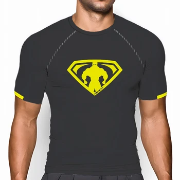 Мъжка спортна тениска с къс ръкав и кръгло деколте, мъжки компресия ризи за тренировки, бързо съхнещи върховете на фитнес, Спортно облекло за мъже