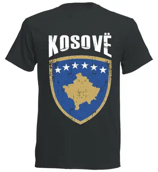 Просто в памучна фланелка с къси ръкави, Косовская тениска, Ретро Мъжки Футболист