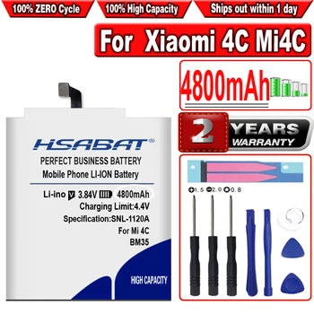 HSABAT 4800 mah BM35 Батерии за Мобилни Телефони Пълен Капацитет За Xiaomi 4C Mi4C Mi 4C Батерия Безплатна доставка
