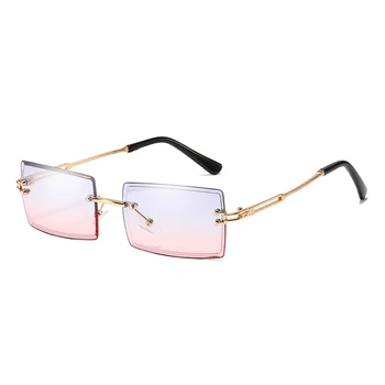Дамски квадратни слънчеви очила без рамки, ультралегкие слънчеви очила за колоездене с ултравиолетова радиация за жени, риболов, каране на колело