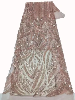 2023 нов Дзин Ya внесени кристална тотем от тежка тръба от мъниста, френско бельо сватбена рокля за младоженци от плат 5 ярда