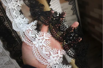1 метър цвете бродирани млечен коприна Завързана край отрежете Лента Плат мозайка шиене сватбена рокля САМ шевни принадлежности за занаятчийски 6 см