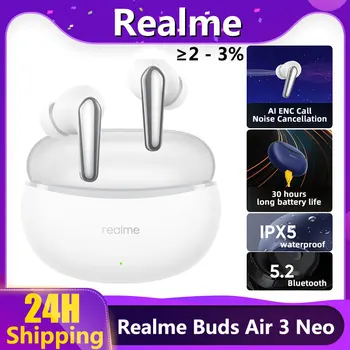 realme Рецептори Air 3 Neo TWS Bluetooth слушалки Безжични слушалки с изкуствен шумопотискане с изключително ниска латентност Брандираната слушалки с подаръци