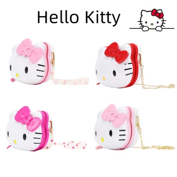 Детска чанта-месинджър Hello Kitty 3D-изображение на герой от аниме котка, чанта на верига, чанти през рамо, чанта за момичета, косметичка, Коледен подарък