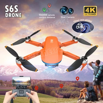 2023 Нов S6S Мини GPS Дрон 4K Професионална Двойна HD EIS Камера Светлинен Поток 5G Wifi Бесщеточный Сгъваем Квадрокоптер Радиоуправляеми хеликоптери Играчки
