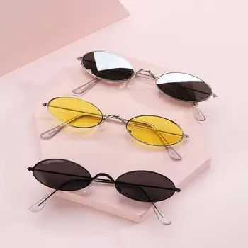 Ретро дизайн на мъжка и дамска мода, Очила в малка рамки, Слънчеви очила, реколта нюанси, с овална форма слънчеви очила