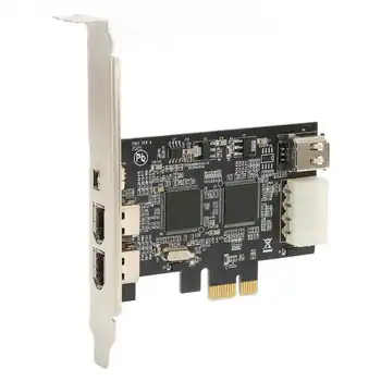 Firewire Adapter Card PCIEx1 - Четырехпортовый адаптер IEEE 1394A Странично Card 2,5 gbps за Твърди дискове, Цифрови фотоапарати Скенери