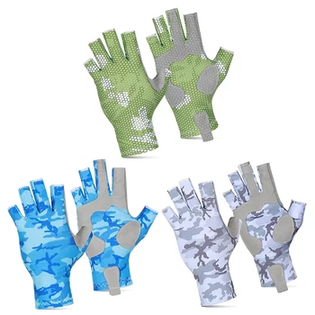 Ръкавици за риболов със силикон противоскользящим дизайн -Удобни, дишащи ръкавици за риболов с защита от слънцето