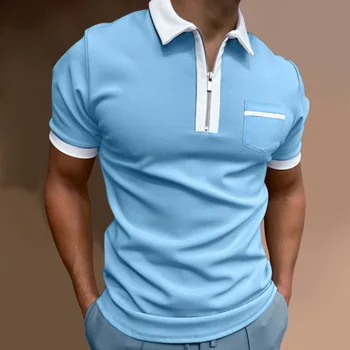 Нов Висококачествен Мъжки Топ, Лятна Ежедневни дрехи с къс ръкав, Мъжки Модни Приталенная Мъжка риза с джоб, Топ