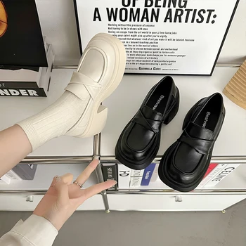 Дамски обувки 2022, Универсални лоферы Modis с квадратни пръсти, Oxfords на меху, Ежедневни Дамски Обувки с отворени Пръсти, Нови Сладки Слипоны в Ретро стил