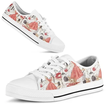 ELVISWORDS Шиене/Дизайн на облекло; Удобни дамски обувки; Бяла Парусиновая обувки подметка; Пешеходната обувки дантела; Zapatos Mujer