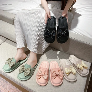 Ниски обувки Baotou / дамски есен-зима модерни универсални домашни чехли на равна подметка, Удобни и елегантни памучни дамски чехли
