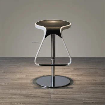 Скандинавските метални бар столове за бар, лека луксозна проста бар мебели, Въртящи се на удобен стол, Творчески стол, бар стол