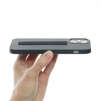 Защитен калъф TFY Slim Fit, който е съвместим с iPhone 13 Pro, с еластичен държач за каишка за ръка, ръчно, за пълна защита на тялото - черен