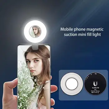 Selfie Ring Light Акумулаторна Стяга За Пръстен Мобилен Телефон Circle Светлина с 3 Режима на Цветовата температура за Мобилен телефон