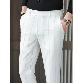 Шарени мъжките официални панталони, официални бизнес офис социални панталони, висококачествени мъжки корейски дебнещ вечерни костюмные панталони H59