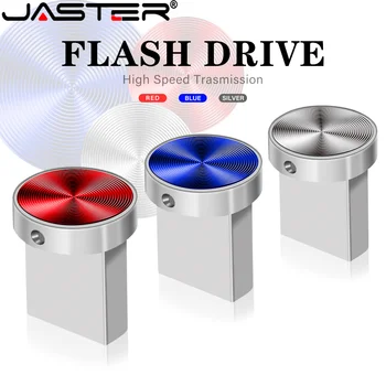 JASTER USB Флаш Памет 2,0 Мини Метален Бутон Карта 8 GB 16 GB 32 GB 64 GB Мобилно Съхранение Флаш памет Водоустойчив Музикален U-Подарък стик