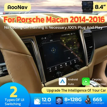 Android Екран 128 GB Автомобилното Радио, За Porsche Macan 95B T S GTS 2014-2017 Мултимедиен Плеър Wirelss Carplay Google Auto